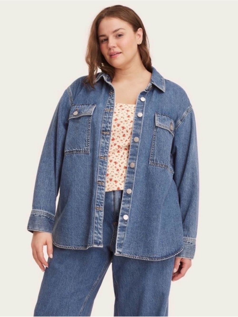 Parke x Target Long Sleeve Denim - Medium Wash, size XS, new with tags!
